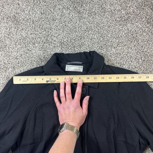 icebreaker Jacket Womens Medium Black Merino Wool Pea Coat Full Zip Classic - Picture 12 of 16